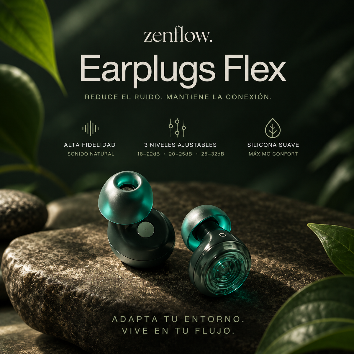 ZenFlow® Earplugs Flex – Reduce el Ruido, Mantén la Conexión